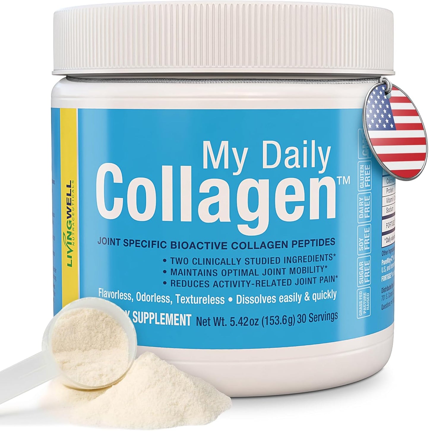 My Daily Collagen: Collagen Peptides Powder with Vitamin C for Joint Support - Perfect for Achy Knees Sore Hands and Knotted Shoulders