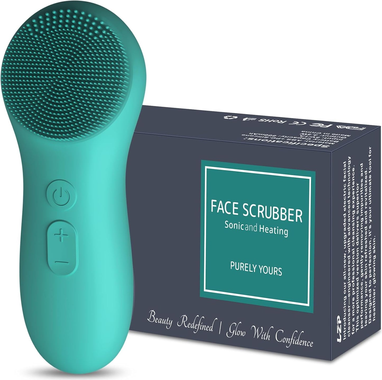 LZP Face Scrubber Facial Cleansing Brush Silicone Face Scrubber Exfoliator for Men & Women, Rechargeable Electric Facial Brushes for Cleaning and Exfoliating, Waterproof Face Scrub Brush