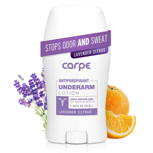 Carpe Underarm Antiperspirant and Deodorant, Clinical strength with Lavender Citrus scent, Combat excessive sweating Stay fresh and dry, Great for hyperhidrosis