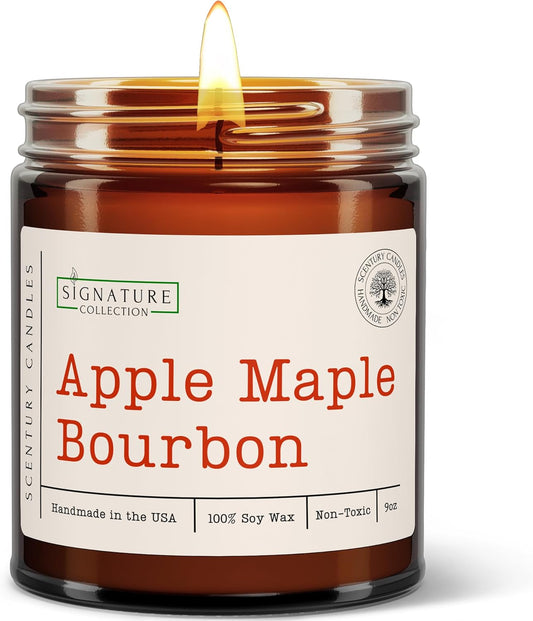 Apple Maple Bourbon Scented Candle, Many Scents to Choose from, All Natural Non-Toxic Soy Wax, Handmade in The USA (Apple Maple Bourbon)
