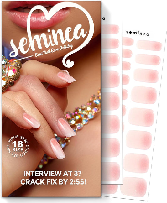 Semi Cured Gel Nail Strips-Salon Quality Semi-Cured Gel Press On Nails Stickers Quick DIY Nail Art Manicure Kits for Women at Home Works with Any UV/LED Lamps(Nebula Pupil)