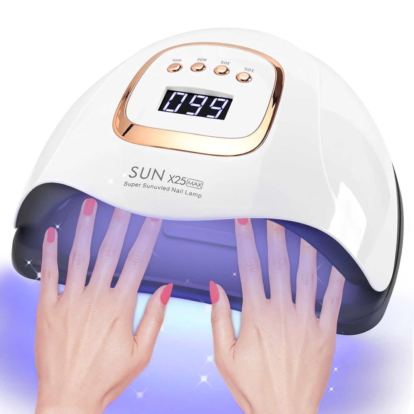 380W UV LED Nail Lamp, Professional Nail Dryer Gel Polish Light with 81 Beads, UV Nail Light With 4 Timer Settings, Nail Polish Curing Gel LED Dryer With Automatic Sensor