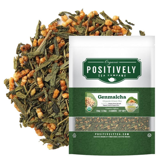 Organic Positively Tea Company, Genmaicha, Green Tea, Loose Leaf, 16 Ounce