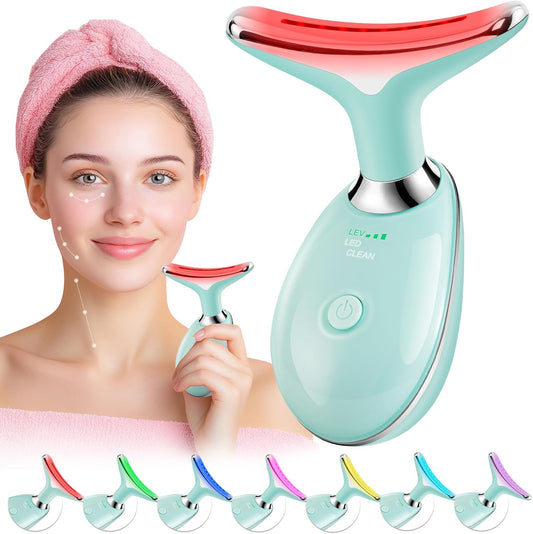 Red-Light-Therapy-for-Face, Facial Massager Wand with 7 Color - Birthday, Christmas, Mothers Day, Valentines Day, Self Care Gifts for Her Women Mom Best Friend Wife Teacher (Emerald Green)