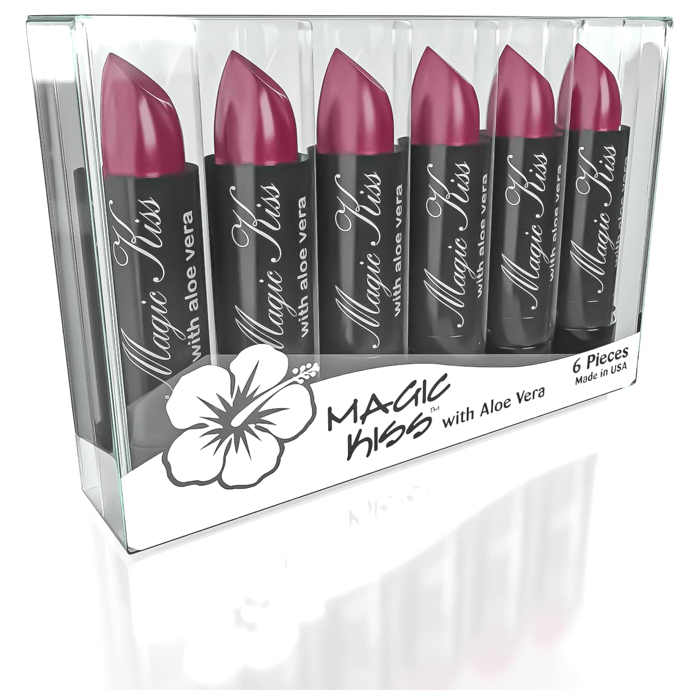 Magic Kiss Lipstick Set Aloe Vera Color Changing 6 Pack MADE IN USA (Purple)