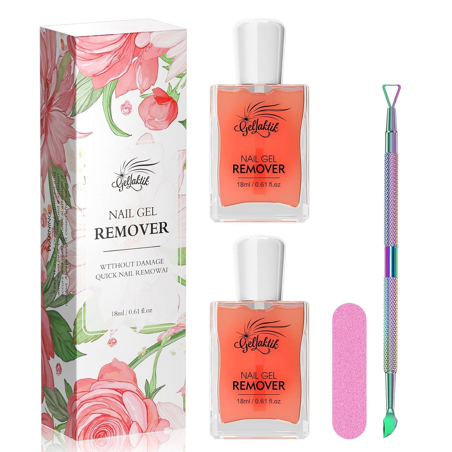 Gel Nail Polish Remover, 2 Pack × 15ml acetone-free Formula Remove Gel Polish for Nails, Quick & Easy Remove in 3-5 Minutes, NO Need Soaking or Foil Wrapping for Nails