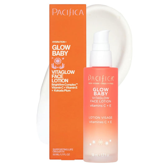 Pacifica Vitamin C Face Lotion Glow Baby VitaGlow Face Moisturizer Glow Recipe, Vitamin E, Antioxidants, Dermatologist Tested 1.7 oz