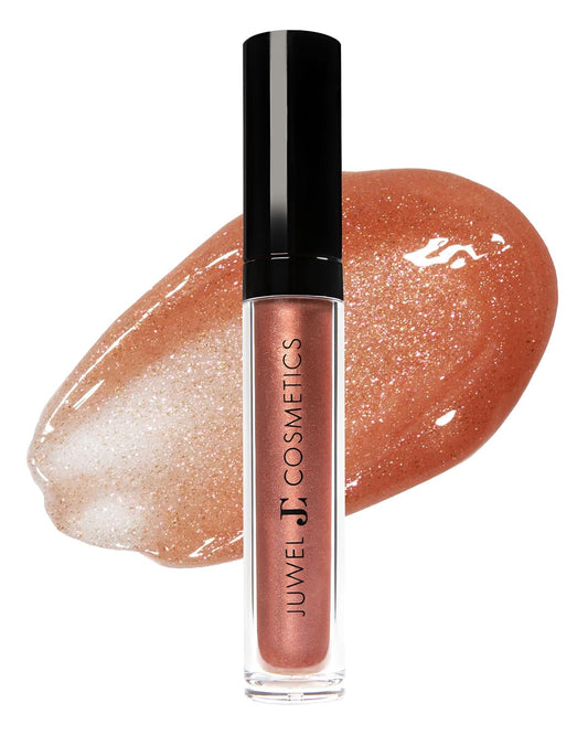 Juwel Cosmetics Ultra Lip Gloss, Gloss for Dry Lips, High Shine, Smooth Finish Moisturizing Lip Gloss with Beeswax, Castor Oil and Vitamin E, Vegan, Talc-free, Dazed