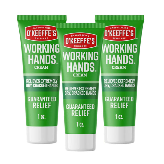 O'Keeffe's Working Hands Hand Cream for Extreme Dryness - 1 oz Tube (3 Pack) - Repairing Skincare for Cracked, Dry Hands