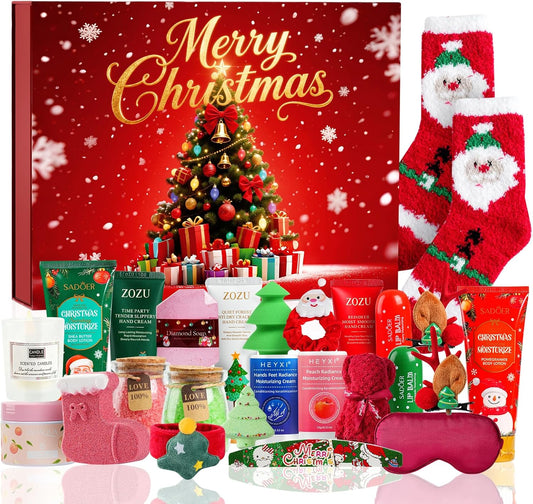 Advent Calendar 2025, Beauty Advent Calendar for Women 24 Days, Bath and Body Gifts Sets, Christmas Gifts Baskets, Skincare Beauty Gift Baskets