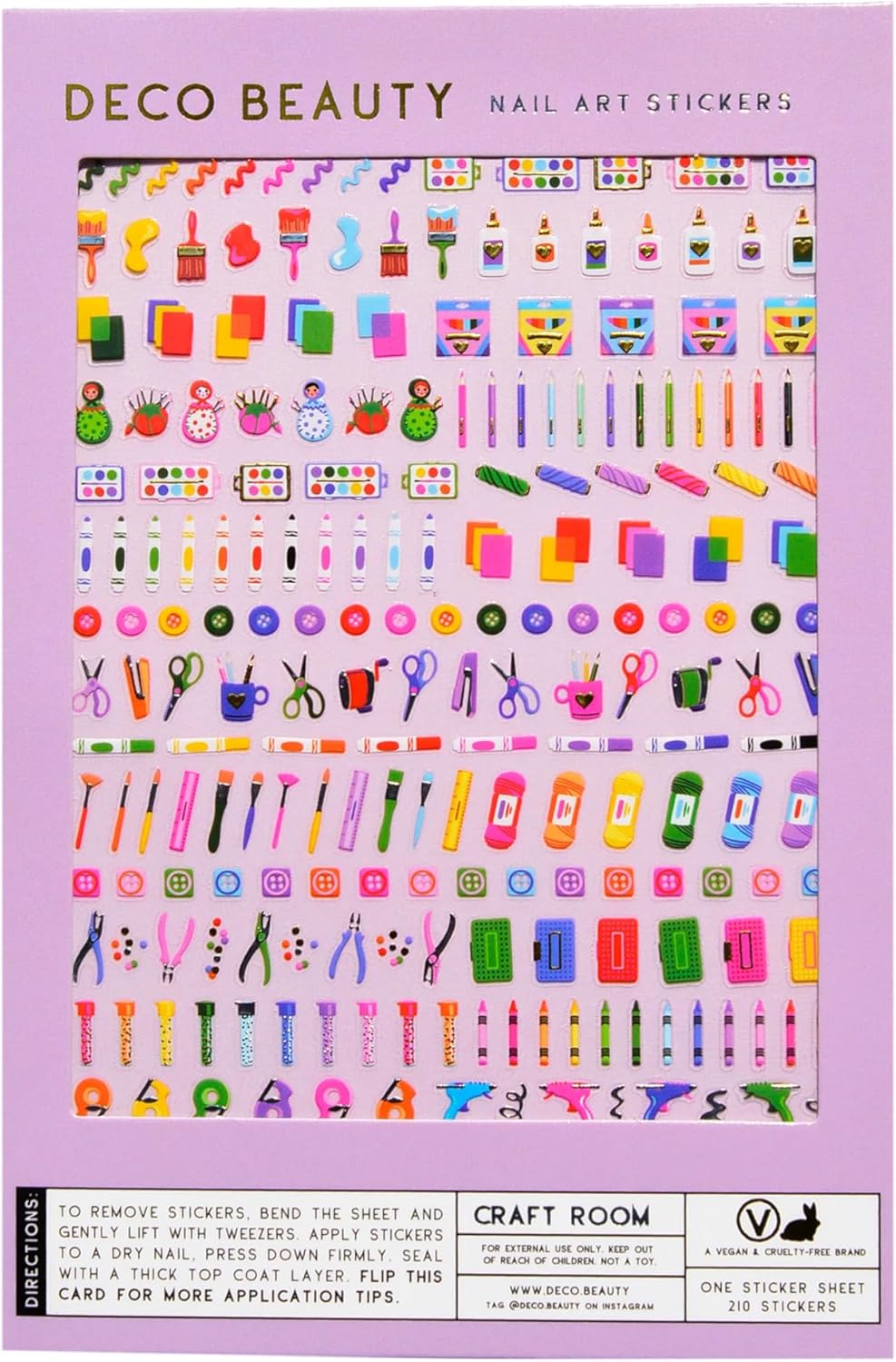 Deco Beauty Craft Room Nail Stickers - Lightweight & Easy-to-Apply Nail Art with Trendy Designs - Durable & Long-Lasting Nail Stickers for Women, Ideal for DIY Manicures & Salon-Quality Nails