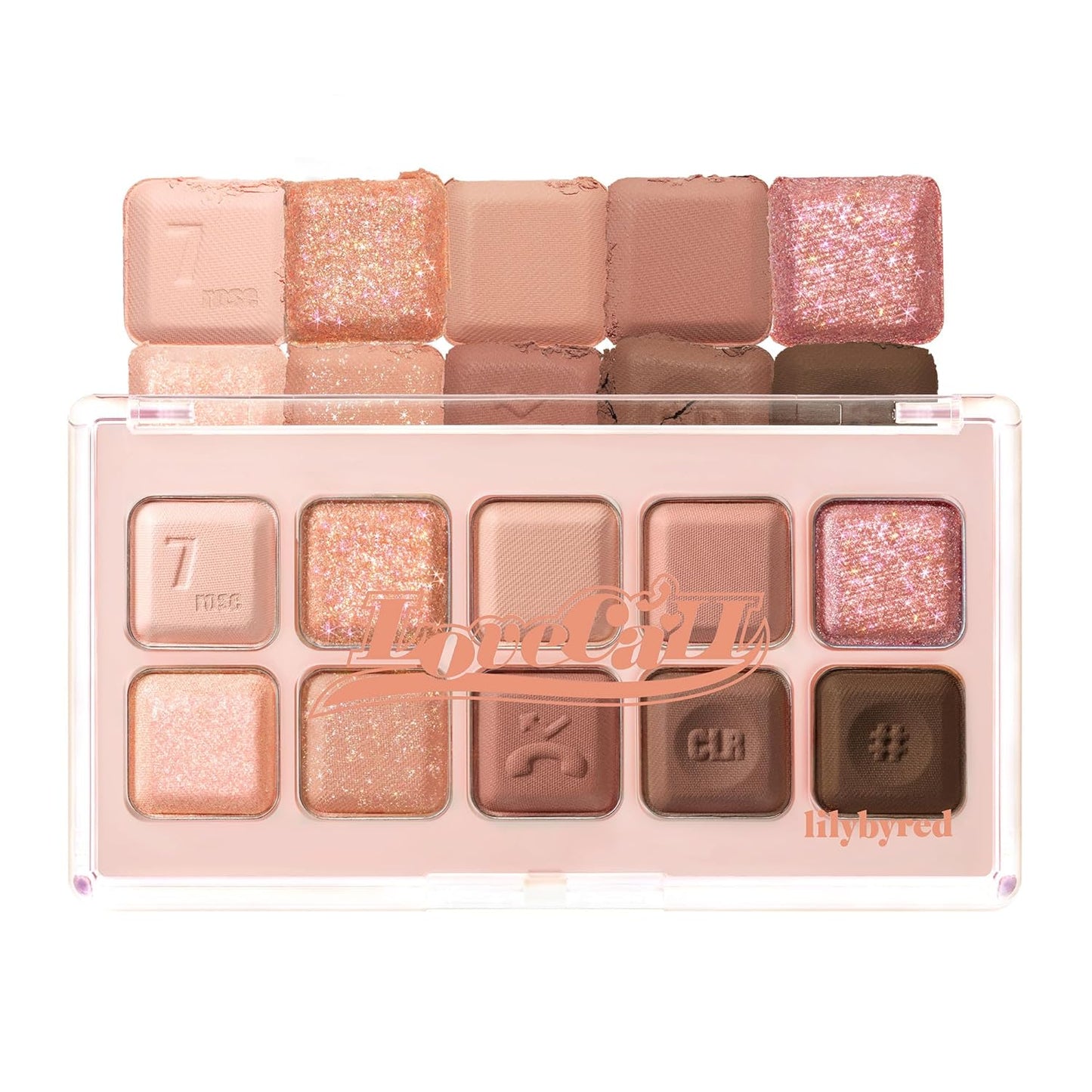 lilybyred Mood Keyboard | 10-Shade Korean Eyeshadow Palette, Highly Pigmented, Matte, Shimmer & Jelly Glitter, Smooth. Blendable, Long-Lasting, Dome-Shaped Design, 0.37 oz. (07 Rose Dial)