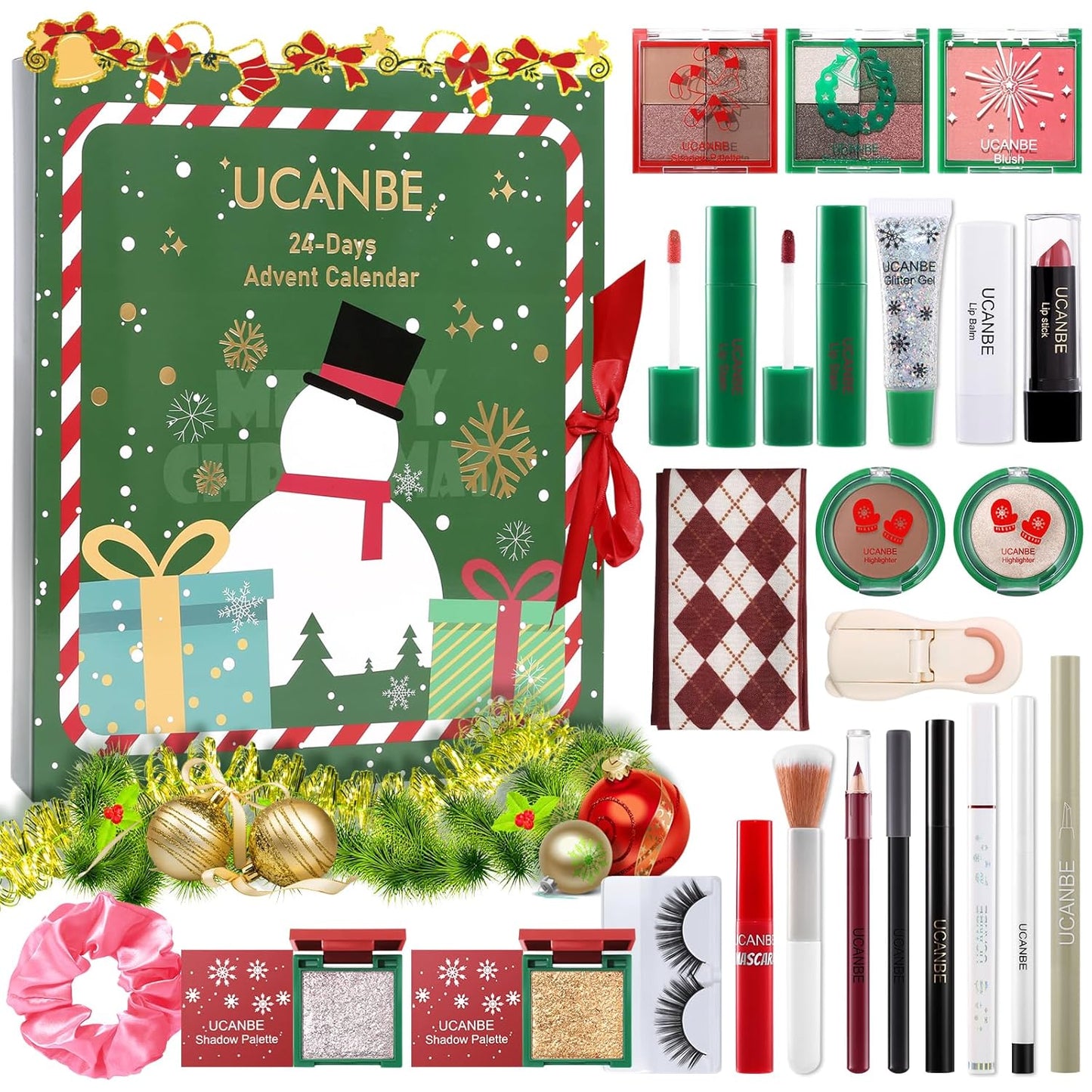 UCANBE Makeup Advent Calendar 2025 for Women Teens Girls, 24 Piece Christmas Holiday Gift Sets, Beauty & Cosmetic Surprises Countdown