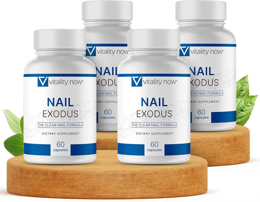 Nail Exodus - Vitality Healthy Nails - Premium Formula for Healthier Feet - 60 Capsules - Pack of 4