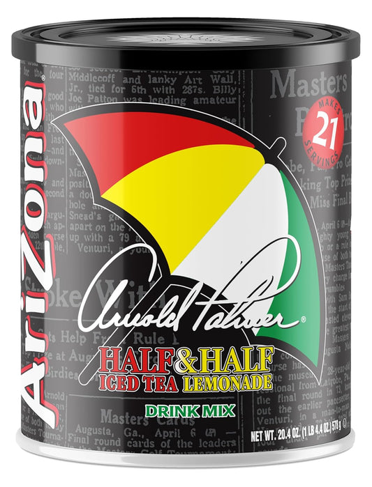 AriZona Arnold Palmer Half and Half - Sugar Sweetened Powdered Drink Mix - 20.4oz Canister, Makes 8 Quarts (Pack of 12)