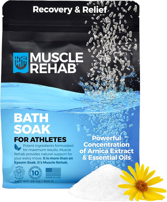 Recovery Soak | Epsom Salt with Arnica & Turmeric for Faster Muscle Recovery & Joint Comfort |Cooling Mints | Fast-Dissolving, Non-Staining, Made in USA | 29 oz