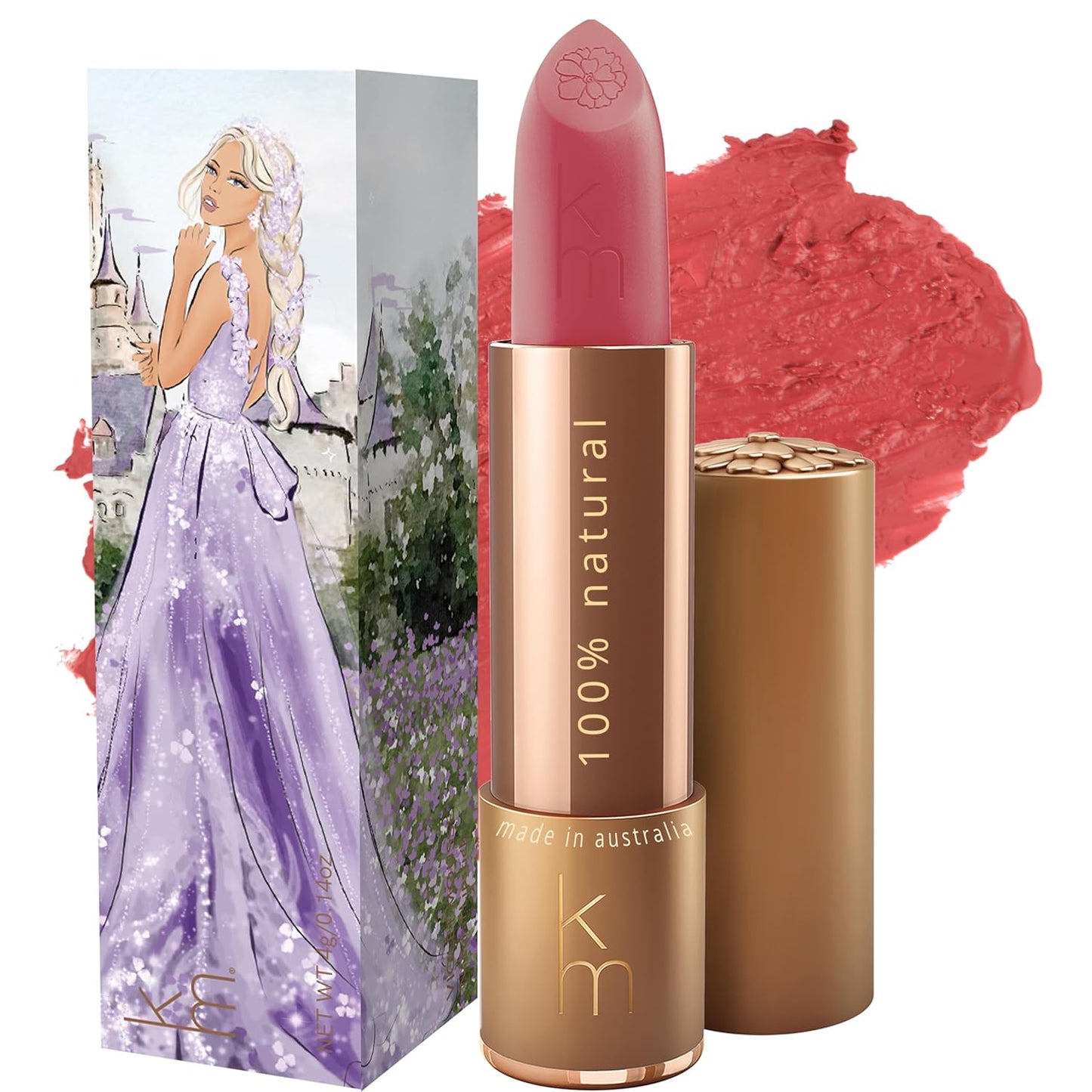 Karen Murrell - Natural Lip Stick 05 Violet Mousse - Violet Lipstick - Matte Finish, 100% Natural Ingredients, Moisturizes & Hydrates Lips - Paraben & Cruelty Free