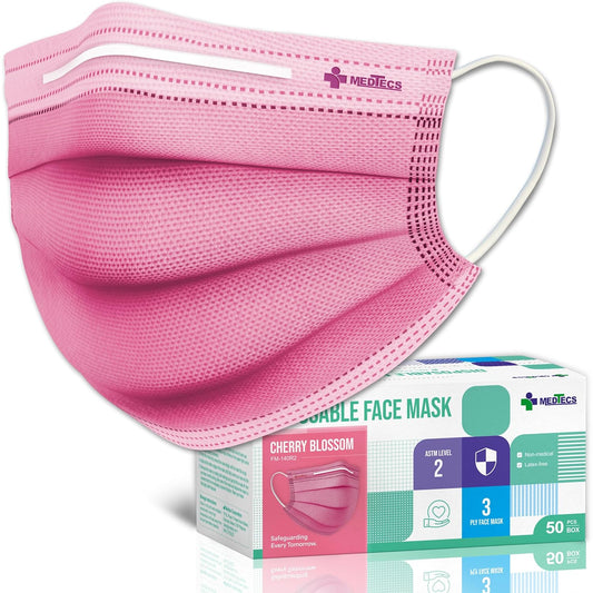 Medtecs Face Mask Disposable – Available in 50 & 2,000 pcs – ASTM Level 1, 3-Ply Breathable, Soft Fit – Adult Size – Ideal for Commuting & Daily Wear