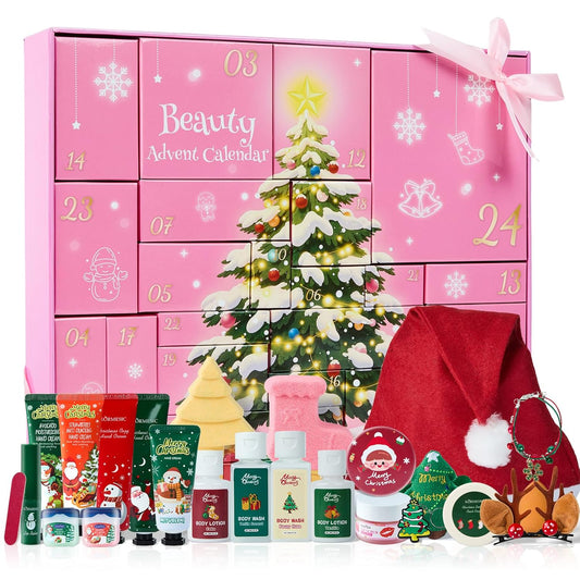 Advent Calendar 2025 Christmas Gifts for Women Advent Beauty Calendar 24 Days, Hand Cream Advent Calendar 2025 Advent Skincare Calendar 24pcs Gift Baskets Stocking Stuffers
