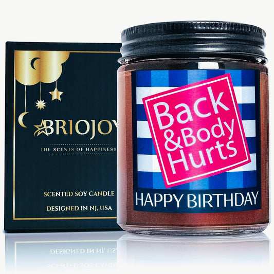 Funny Happy Birthday Candle Gifts for Women Men - Fun Relaxing 30th 40th 50th 60th Birthday Presents - Soy Calming Candle for Home - Sea Salt Jasmine Essential Oil Spa Candle for Stress Relief