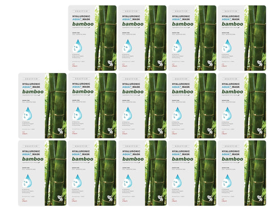 Hyaluronic Aqua Plus Essence Full Face Facial Sheet Mask 14 Sheets - 2 WEEKS SET (BAMBOO - 14 pack)