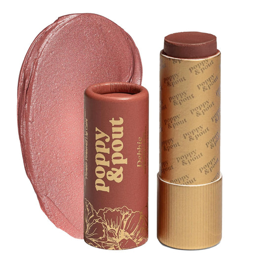 Poppy & Pout All Natural Lip Tint, Cardboard Tube, Hand-Filled, Beeswax, Vitamin E, Coconut Oil, Cruelty Free, All-Natural Shades (Debbie)