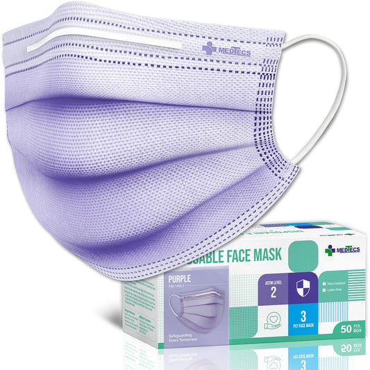 Medtecs Face Mask Disposable – Available in 50 & 2,000 pcs – ASTM Level 1, 3-Ply Breathable, Soft Fit – Adult Size – Ideal for Commuting & Daily Wear