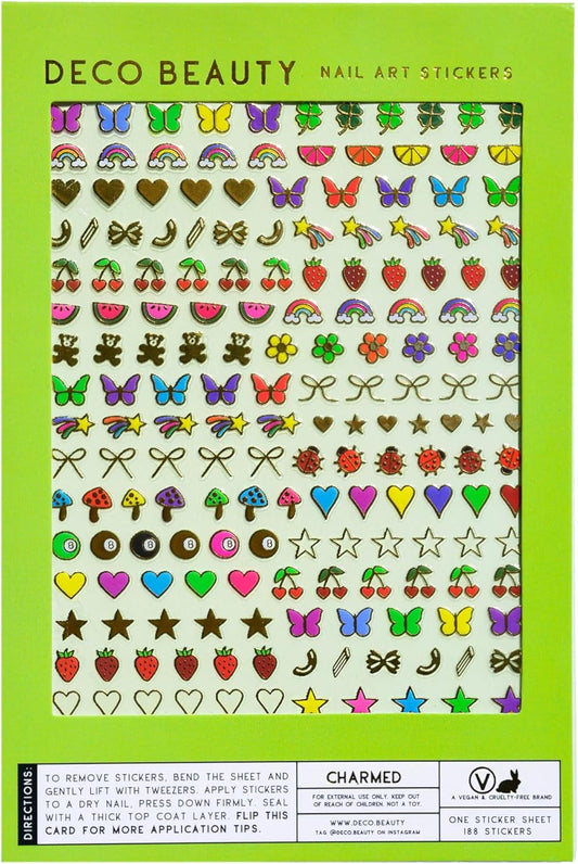 Deco Beauty Charmed Nail Stickers - Lightweight & Easy-to-Apply Nail Art with Trendy Designs - Durable & Long-Lasting Nail Stickers for Women, Ideal for DIY Manicures & Salon-Quality Nails