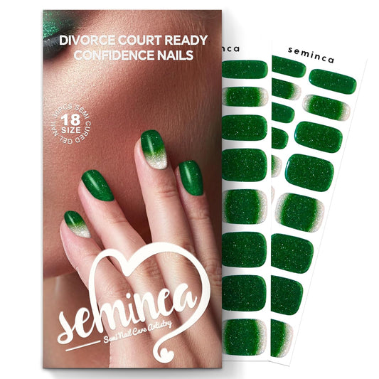 Semi Cured Gel Nail Strips-Holiday nail stickers seasonal designs for Christmas Halloween Thanksgiving festive party nail art,Works with Any UV/LED Lamps(Phoenix Feather Ombre)