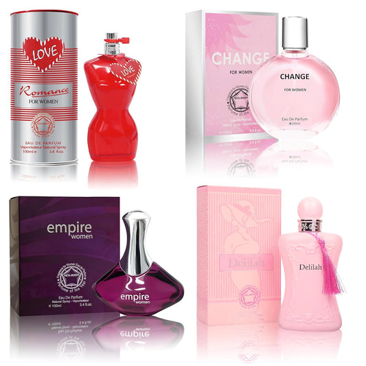 META-BOSEM Perfume for Women Set (100ml x 4PCS Variety Pack), LoveRoma, Delilah, Empire, ChangeW, Long Lasting Perfume for Women All Day Use