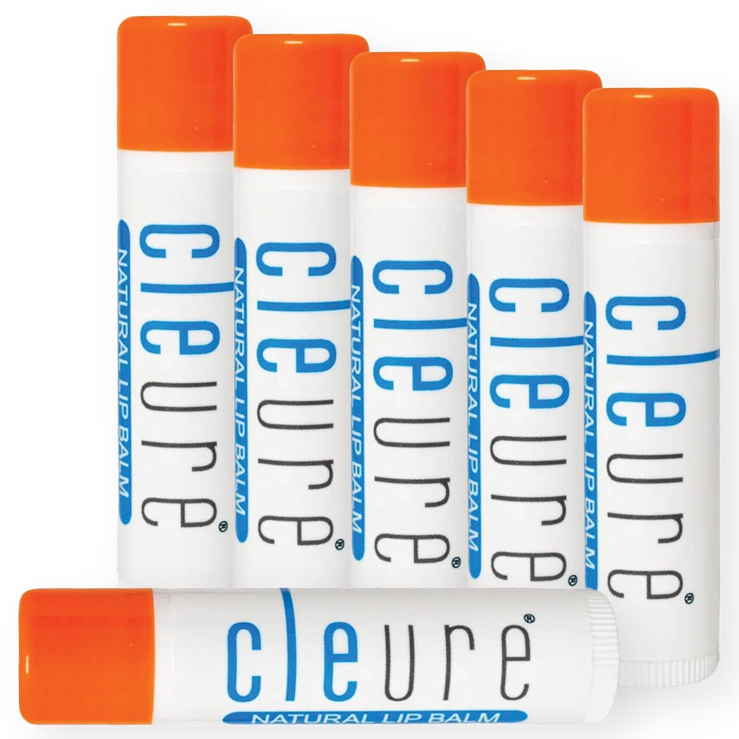 Cleure Organic All Natural Lip Balm - Paraben Free, Fragrance Free, Flavor Free, & Petroleum Free SPF Lip Balm & Hydrating Lip Butter (.15 oz, 6 Pack)
