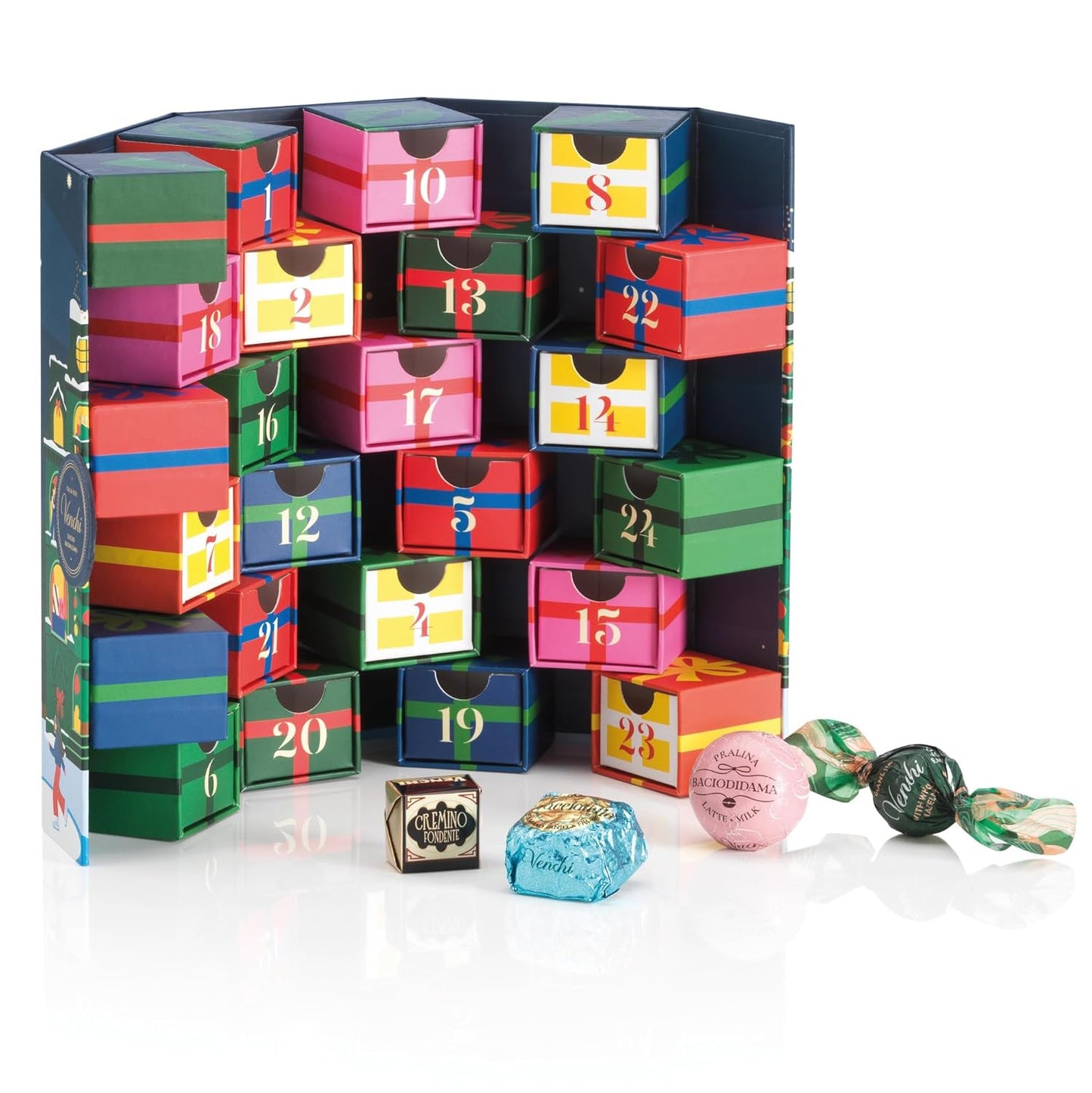 Venchi - Prestige Advent Calendar 2025, with 31 Assorted Chocolates, with “Piedmont Hazelnut”, Limited Edition, Gluten-Free, No Colourings or Preservatives, Gift Idea