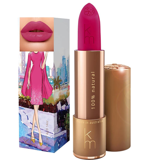 Karen Murrell - Natural Lip Stick 07 Fuchsia Shock - Pink Lipstick - 100% Natural Ingredients, Moisturizes & Hydrates Lips - Paraben & Cruelty Free