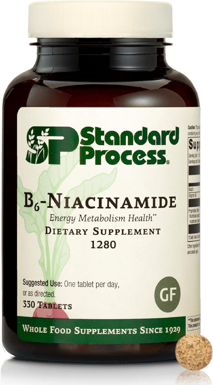 Standard Process B6-Niacinamide Energy Metabolism Health Dietary Support - Gluten-Free, Non-Dairy & Non-Soy - Cardiovascular Support - 330 Tablets