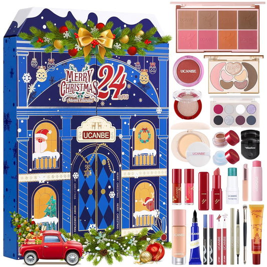 UCANBE Luxury Makeup Advent Calendar 2025, 24 Days Christmas Makeup Gift Set for Adult Women & Teen Girls, 2025 Xmas Beauty & Cosmetic Countdown Calendar Holiday Surprise Limited-Edition Make Up Gifts Kit