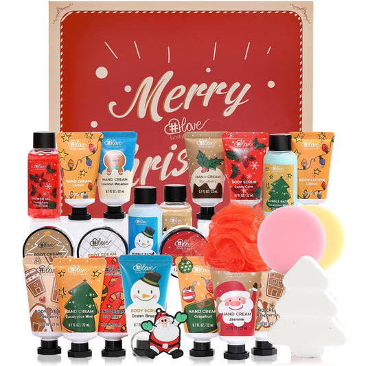 2025 Advent Calendar Gifts for Women Hand Cream Gifts Bath Sets for Women, 24pcs Spa Gift Set, Body Scrub, Bubble Bath, Shampoo, Candles, Keychain, Body Lotion, Shower Gel, Bath Bomb