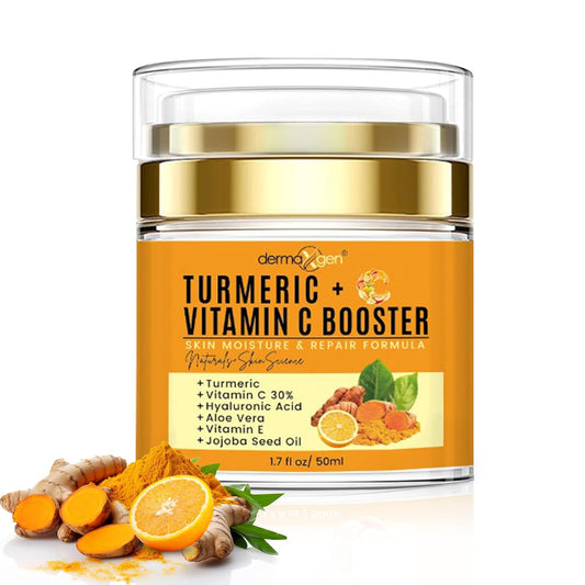Turmeric Face Cream with 30% Vitamin C – Glow Booster, Anti-Aging & Skin Repair Moisturizer for Dark Spots, Hydration & Radiance – Vitamin C Cream for All Skin Types (1.7 fl oz)