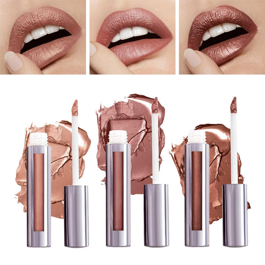 Runway Rogue Silk Glam Liquid Lipstick Lip Trio, Long Wear Frosted Liquid Lipstick Pack, (‘Couture’, ‘Sex Symbol’, ‘Film Noir’)