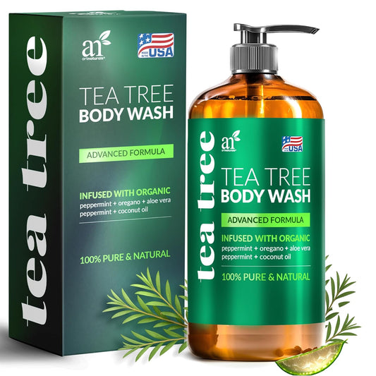 Antibacterial Tea Tree Oil Body Wash For Men & Women - 16oz - Remedy Soap Extra Strength - Helps Treat Acne, Athletes foot, Eczema, Toenail Fungus & Jock Itch & Ringworm - For All Skin Types