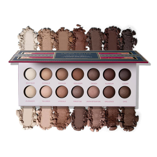 LAURA GELLER NEW YORK The Delectables Madison Ave Mattes Eyeshadow Palette - Includes 14 Matte-Finish Baked Eyeshadows in Stunning Neutral Shades - Long-Lasting Creamy Eyeshadows for Everyday