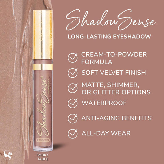ShadowSense EyeShadow, Smoky Taupe, 0.14 Oz, Matte Cream to Powder Eyeshadow, Long-Lasting, Anti-Aging, Waterproof, Smudge-Proof Formula for Flawless All-Day Wear
