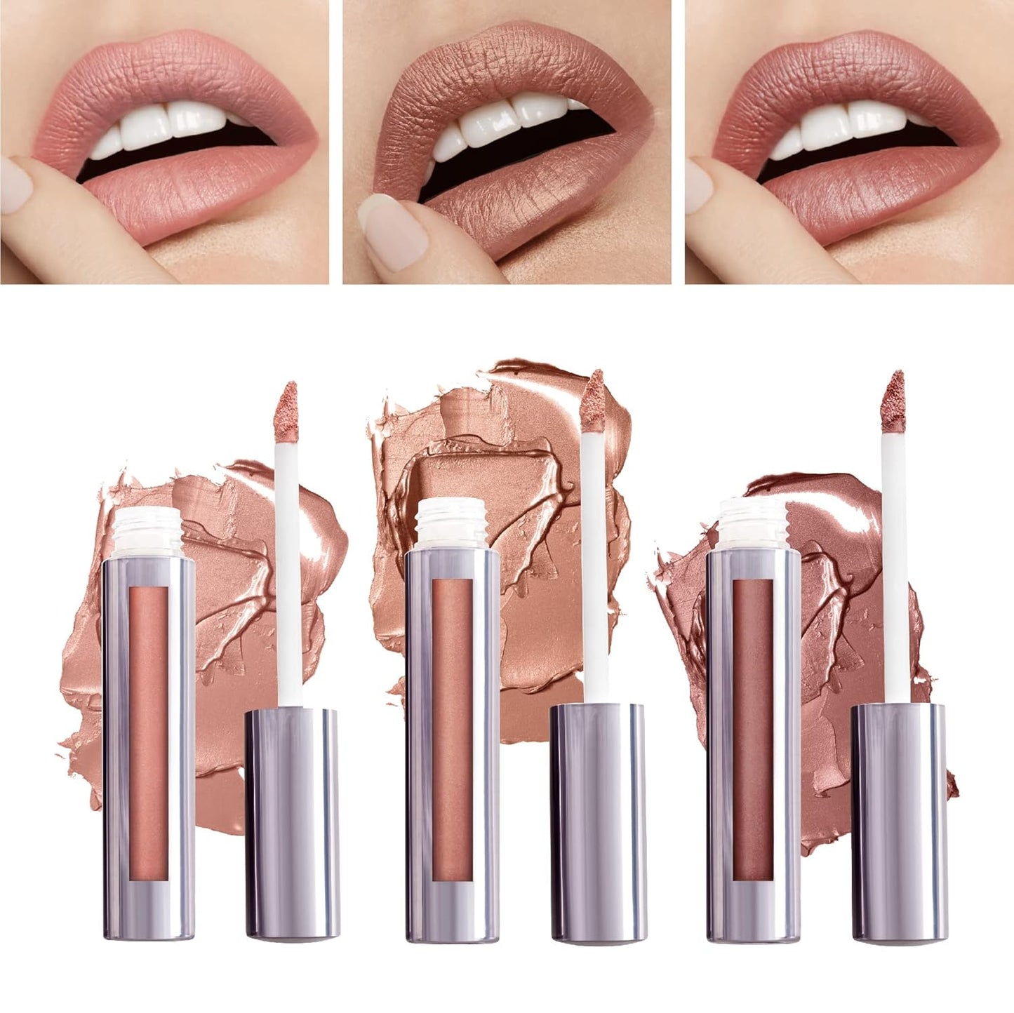 Runway Rogue Silk Glam Liquid Lipstick Lip Trio, Long Wear Frosted Liquid Lipstick Pack, (‘Paparazzi’, ‘Couture’, ‘Sex Symbol’)