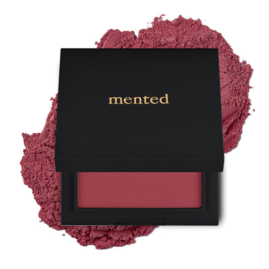 Mented Cosmetics Made in Italy, Cruelty Free Makeup, Vegan, Paraben Free, Shimmer Cheek Blush Palette for Face, Powder Face Blush for Women with Vitamin E, 0.2oz/7g, Berried Away