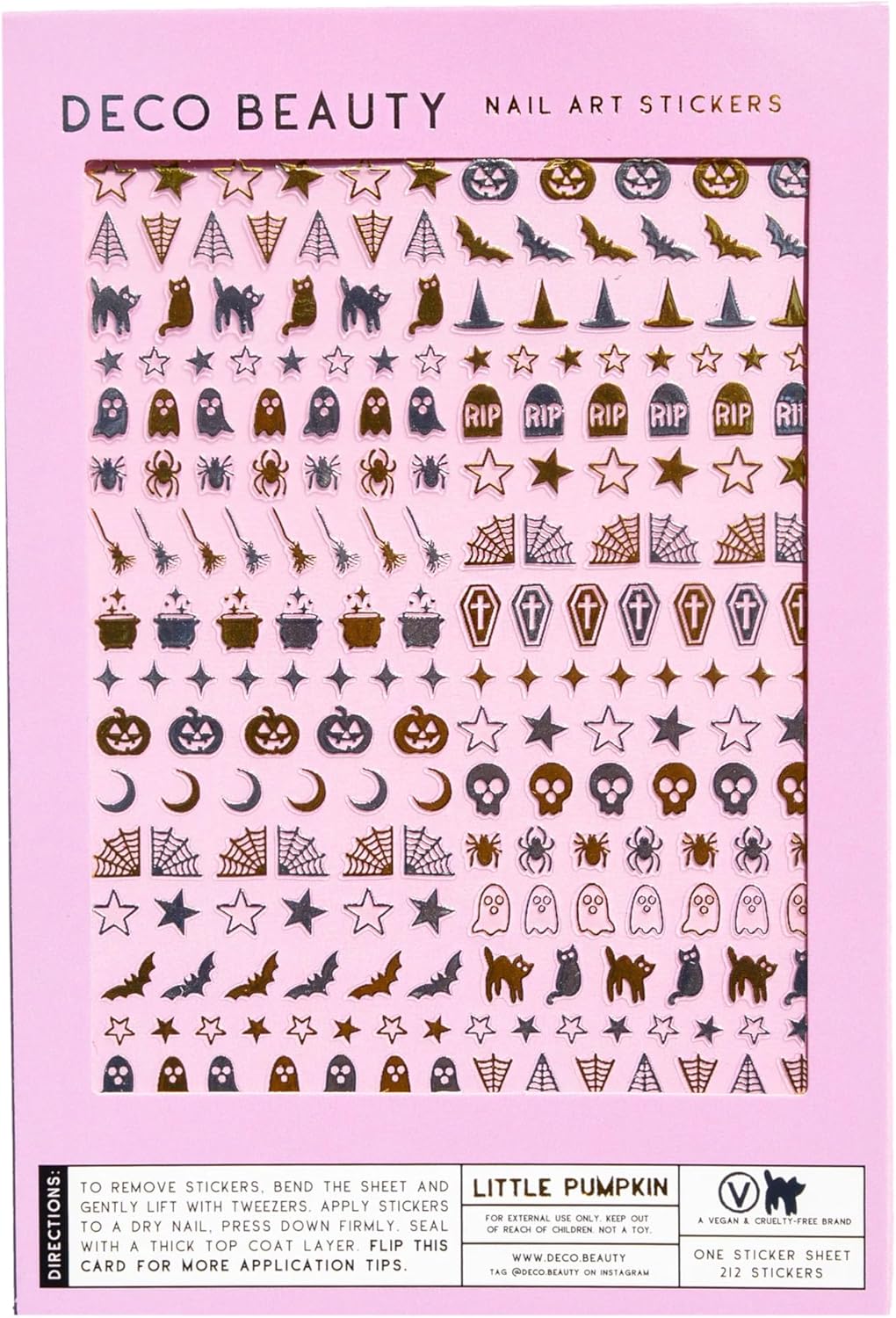 Deco Beauty Little Pumpkin Nail Stickers - Lightweight & Easy-to-Apply Nail Art with Trendy Designs - Durable & Long-Lasting Nail Stickers for Women, Ideal for DIY Manicures & Salon-Quality Nails