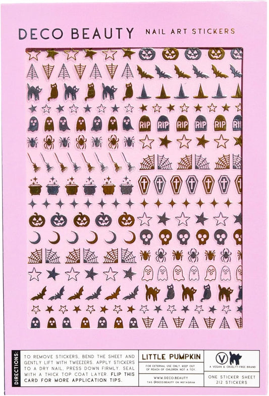 Deco Beauty Little Pumpkin Nail Stickers - Lightweight & Easy-to-Apply Nail Art with Trendy Designs - Durable & Long-Lasting Nail Stickers for Women, Ideal for DIY Manicures & Salon-Quality Nails