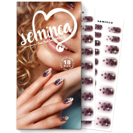 Semi Cured Gel Nail Strips-Salon Quality Semi-Cured Gel Press On Nails Stickers Quick DIY Nail Art Manicure Kits for Women at Home Works with Any UV/LED Lamps(Dusty Mind)
