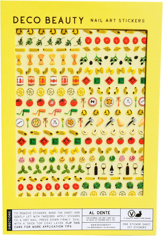 Deco Beauty Al Dente Nail Stickers - Lightweight & Easy-to-Apply Nail Art with Trendy Designs - Durable & Long-Lasting Nail Stickers for Women, Ideal for DIY Manicures & Salon-Quality Nails