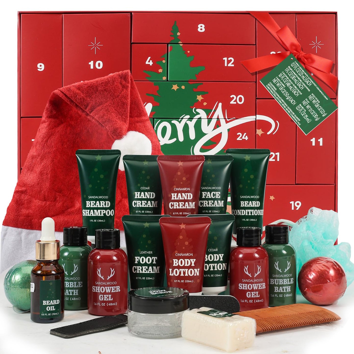 Advent Calendar 2025 Men, Rinse&Robust 24PCS Men’s Beard Care Set Bath and Body Gift Set Christmas Gift for Him Selfcare & Bath Essentials Gift for Men, Boyfriend Husband Stocking Stuffers