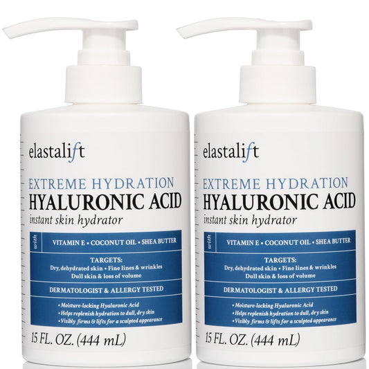 Elastalift Hyaluronic Acid Moisturizer Body Lotion | Anti Aging Skin Care Body Cream & Face Lotion Diminishes Look Of Wrinkles, Sagging Skin, Crepey Skin, Cellulite, Stretch Marks, & Dry Skin, 2-Pack