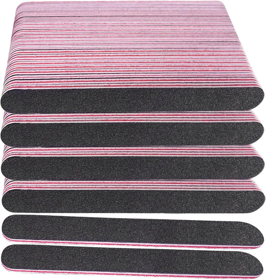 Nail File (100 Pcs), Emery Board Nail Files for Acrylic and Natural Nails, 100/180 Grit Double Sided Emery Boards for Nails Fingernail Filer Bulk for Professional Finger Nail Filer Manicure Set